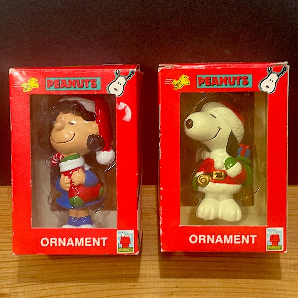 Lot of 2 "Peanuts" Kurt S. Adler Christmas Ornaments (Lucy & Snoopy)